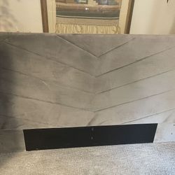 Mid century Queen Bed Frame And Upholstered Headboard