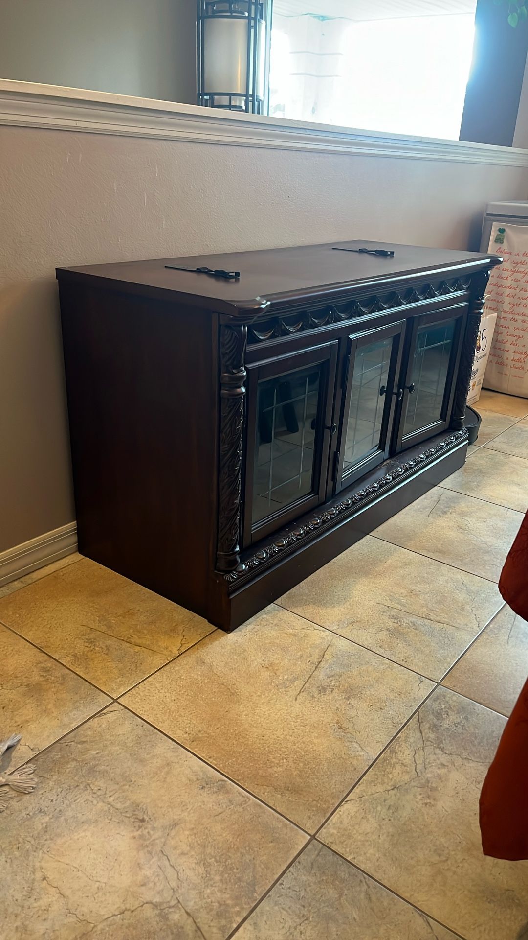 Solid Dark Wood TV Stand or Cabinet