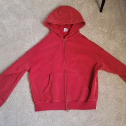 Red zip up