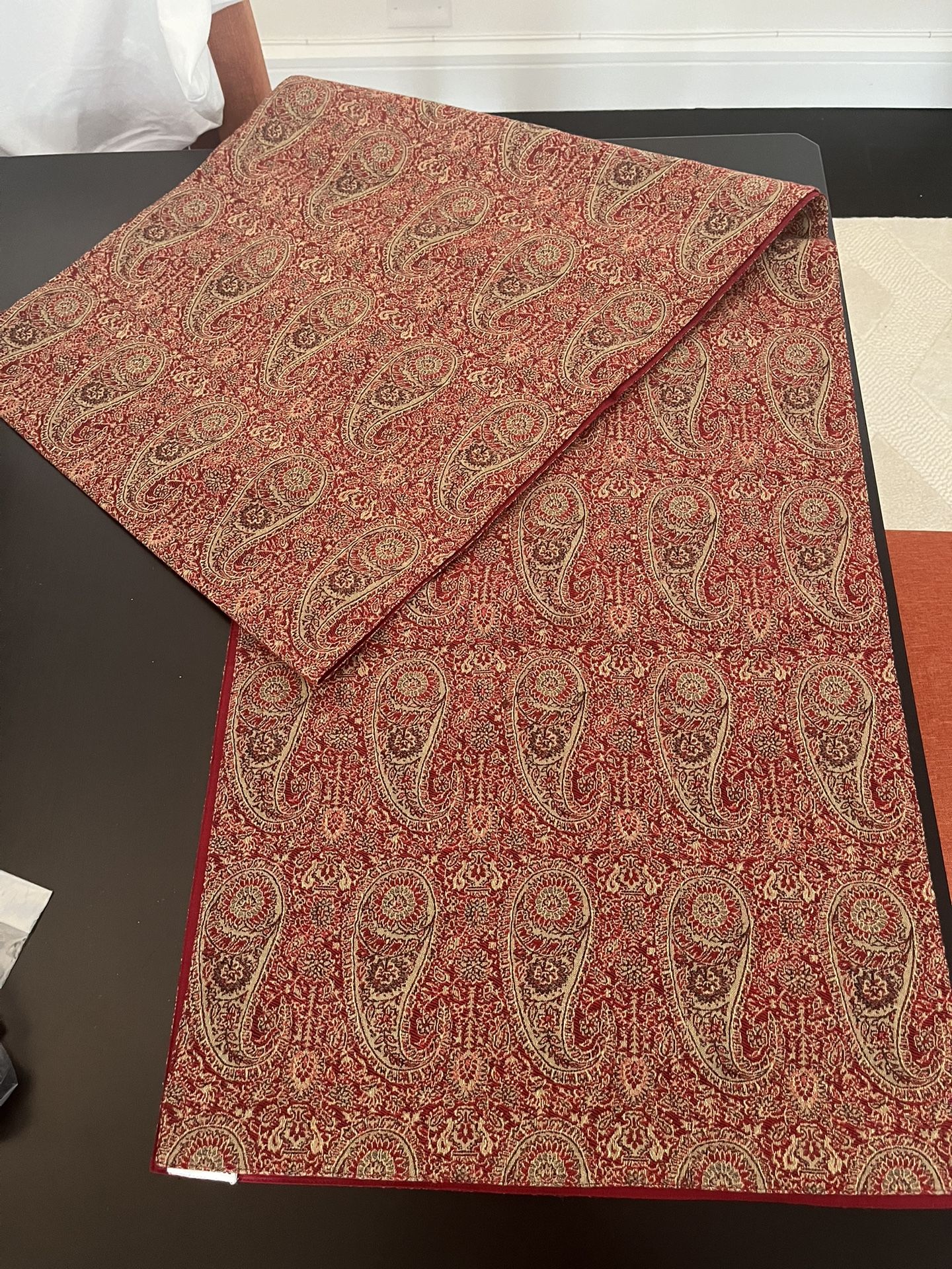 Pottery Barn Paisley Red Table Runner 18x108 inches