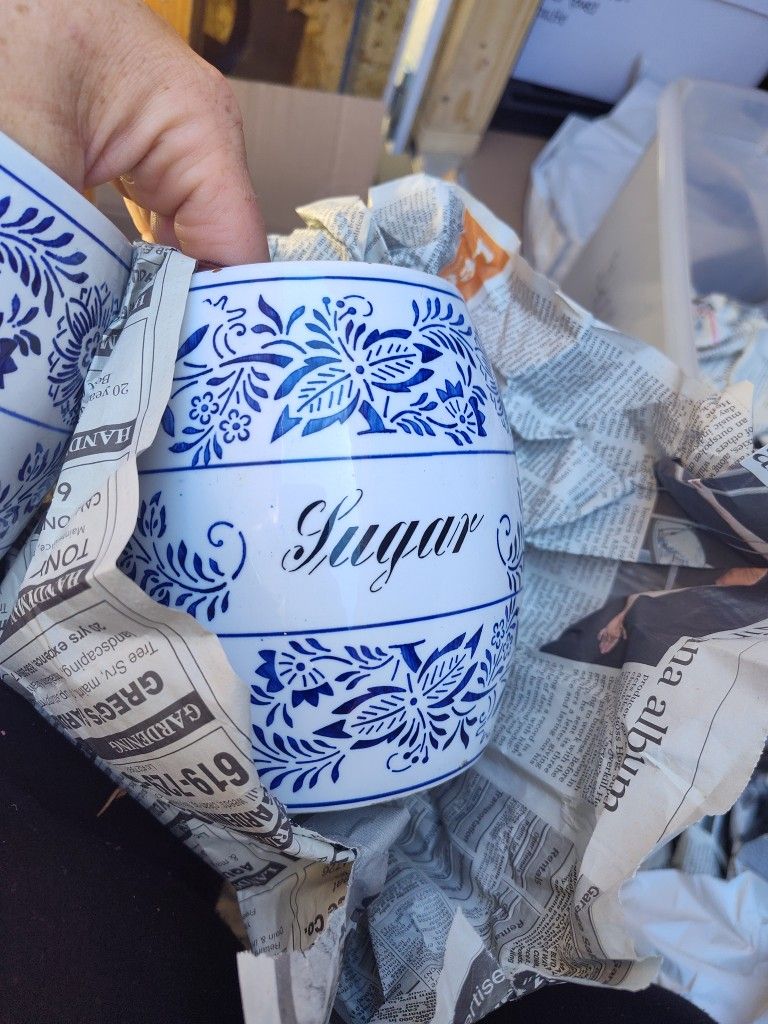 Blue Onion German Sugar Jar