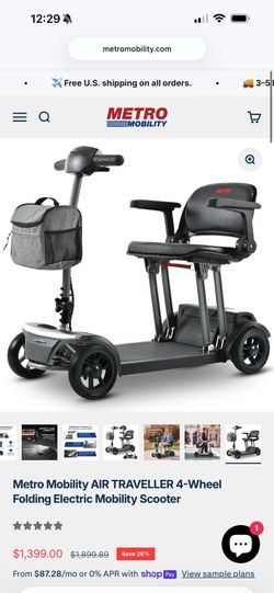Brand New Metro Mobility Air Traveler Fold Carry Go Scooter w/ 20ah Lithium Battery New