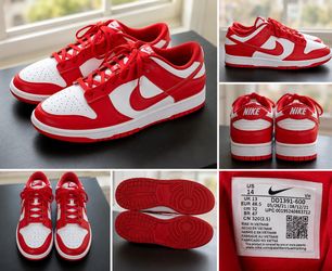 Nike Dunk Low Red/White Men’s Size 14