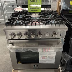 STAINLESS STEEL SLIDE IN GAS FORNO RANGE