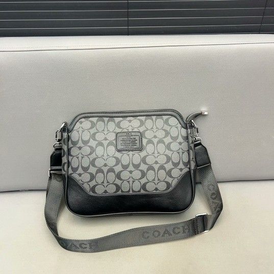 Men's grey shoulder bag or crossbody bag