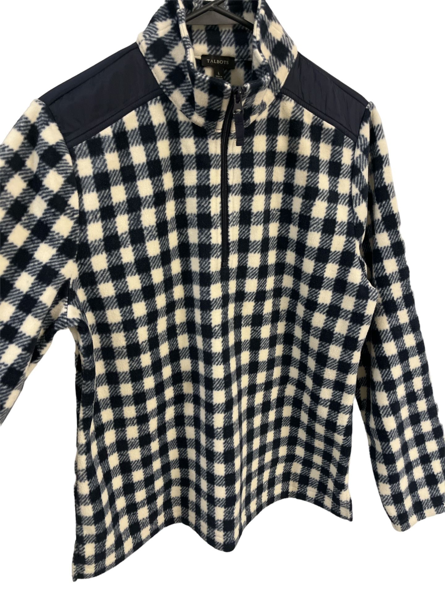 Talbots Fleece Pullover Women’s Zip Jacket Navy Size Large Ladies Warm Coats