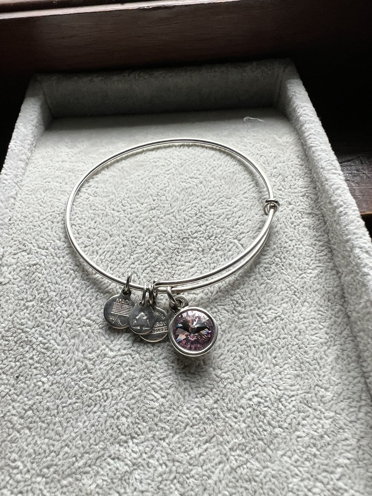 Alex & Ani, June Birthstone Charm Bangle, Light Amethyst