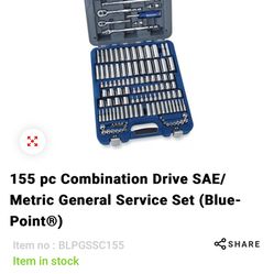 Blue Point 155 Piece Tool Set By Snap On