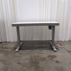 Twin Star Home White Glass Top Adjustable Standing Desk