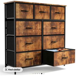 Sweet Furniture Dresser with 9 Drawers, Fabric Storage Tower for Bedroom, Closet, Entryway, Nursery - Steel Frame and Wooden Top, Christmas Gift, Entr