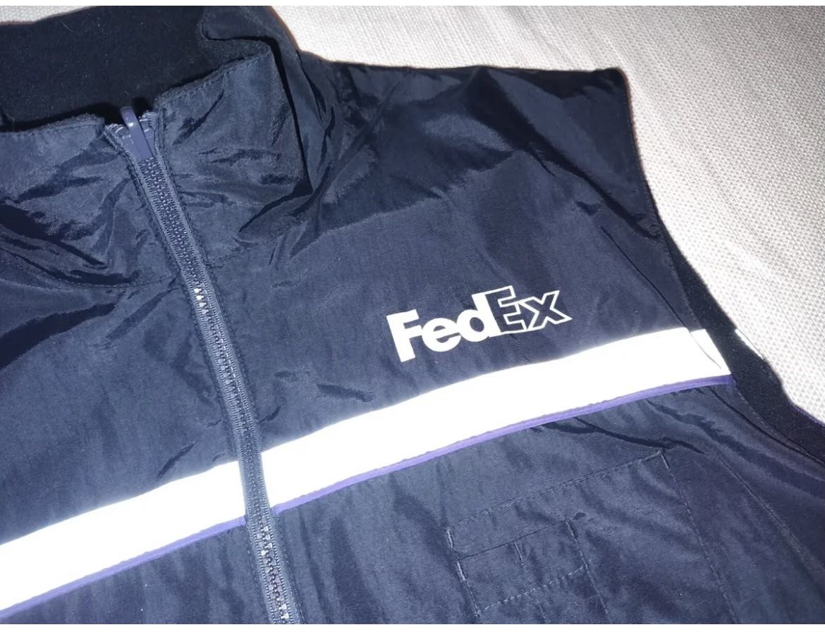 New Mens Large Stan Herman FedEx Cargo Vest