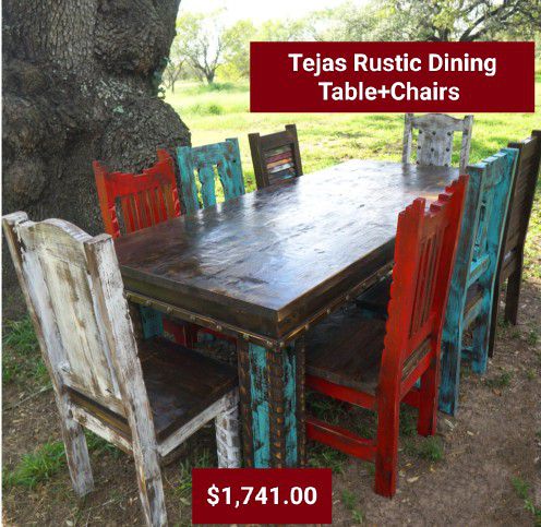 Tejas Rustic Dining Table+ Chairs 