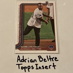 Adrian Beltre Texas Rangers Hall of Fame 3rd Baseman Topps Short Print Insert Card. 