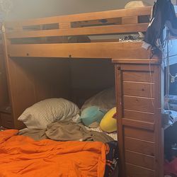 Top Bunk With Mattress, Steps And Desk Included
