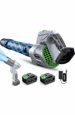 Comchoi Electric Leaf Blower Cordless, 680 CFM 5 Speed Mode, 2 Batteries & Charger, Handheld Leaf Blowers for Lawn Care, Portable Lightweight Grass Bl