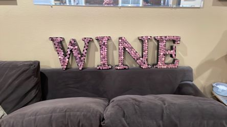 New! Large WINE 🍷 LETTERS Filled with Exceptional Wine 🍷 Corks WALL DECOR BAR GAME ROOM Wine Tasting