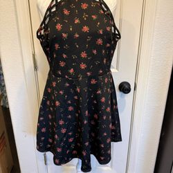 Black Dress With Flowers Large