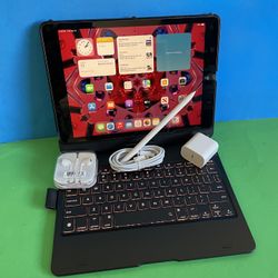 Apple IPad 9th Generation (10.2” Retina /Touch ID /IOS 26/ 2021 Model) 64GB with Pen, Keyboard  & Accessories