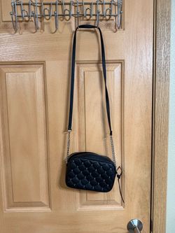 Black Quilted Studded Crossbody Bag