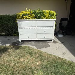White Wooden 6 Drawer Dresser OBO