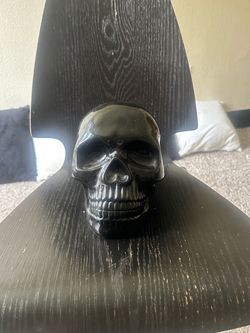 Fragile Black Skull Decoration