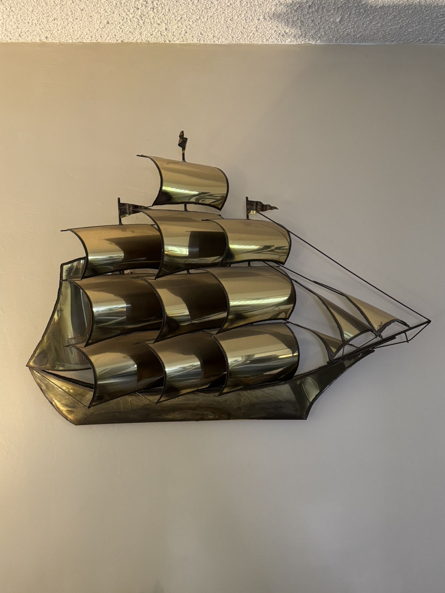 Mid Century Brass Ship Wall Hanging (Large) • John DeMott