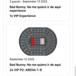 2 X VIP Tickets Bad Bunny 