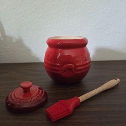 red Cerise Le Creuset BBQ sauce Pot