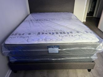NEW MATTRESS QUEEN SIZE PLUSH WITH BOX SPRING