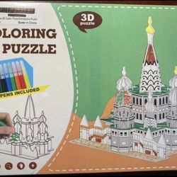 3D Castle Three Dimensional Coloring Puzzle