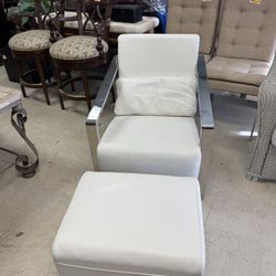 Erika Leather White Armchair- Retail: $1299