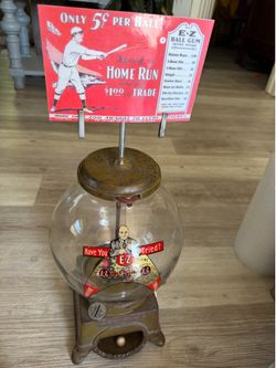 AD LEE EZ Gumball Machine Original Complete Working Nickel Gum Candy Vendor Cent
