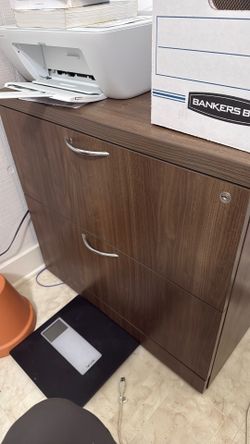 Two Drawer Wooden Filing Cabinet