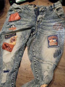 BLAC LEAF DENIM JEANS BRUISED BUT NOT BROKEN " SIZE 36/32 MEN'S