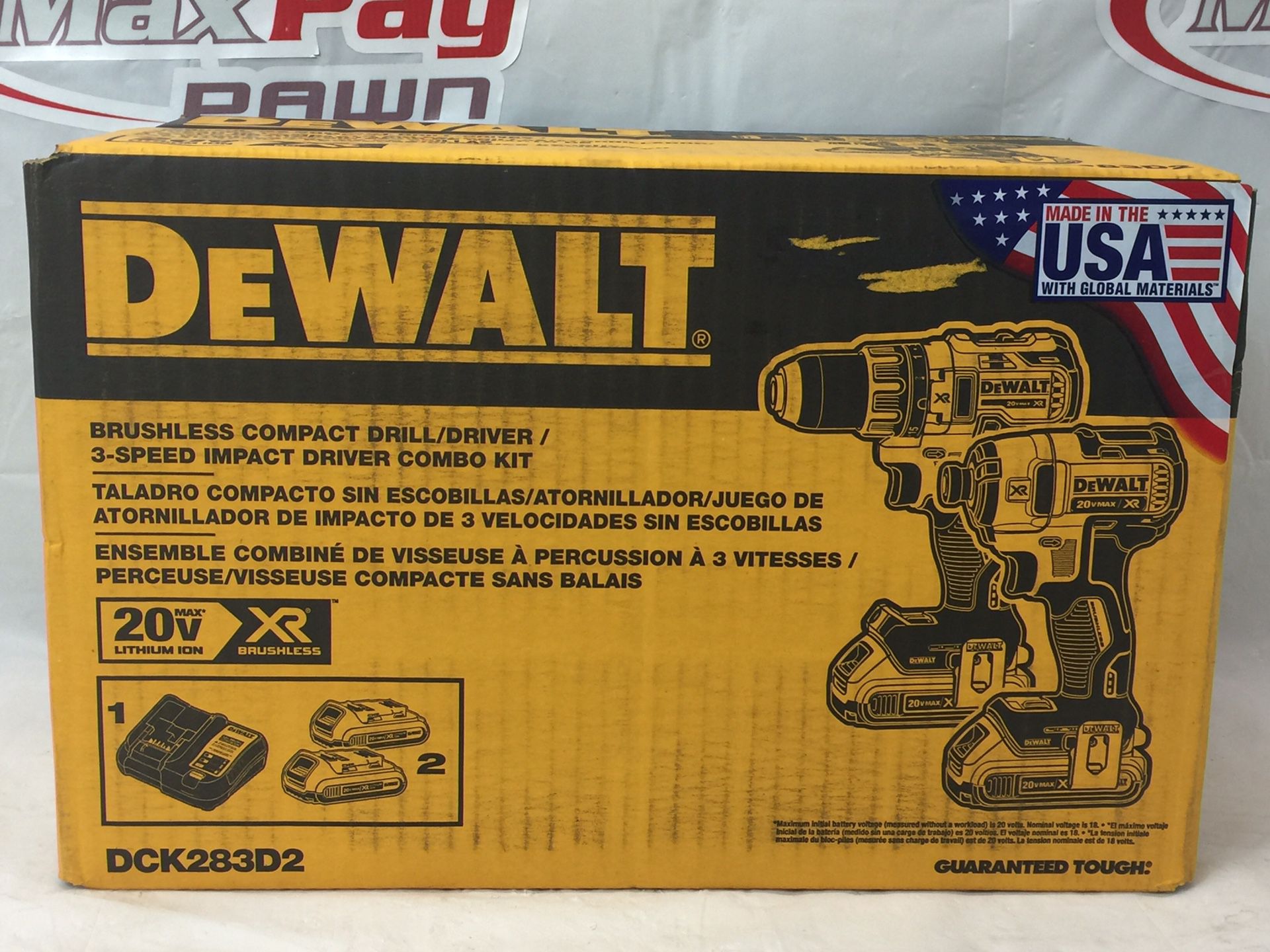Dewalt (DCK283D2) 20v XR Brushless Compact Drill/Driver Kit (MXP013162)