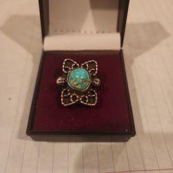 Turquoise Ring with Mexican silver.