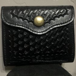 Glove Pouch For Police Duty Belt (Leather, Basket weave)