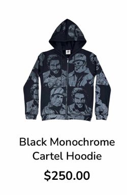 Asaali black monochrome cartel hoodie!