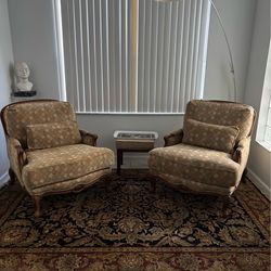 Two extra wide arm chairs for one price