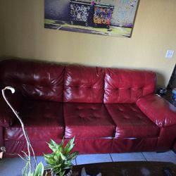 Really NICE Red Leather Couch 
