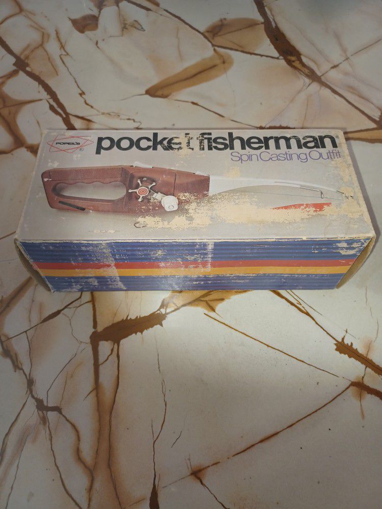 Vintage 1972 Popeil's Pocket Fisherman Spin Casting With Original Manual Box $175obo