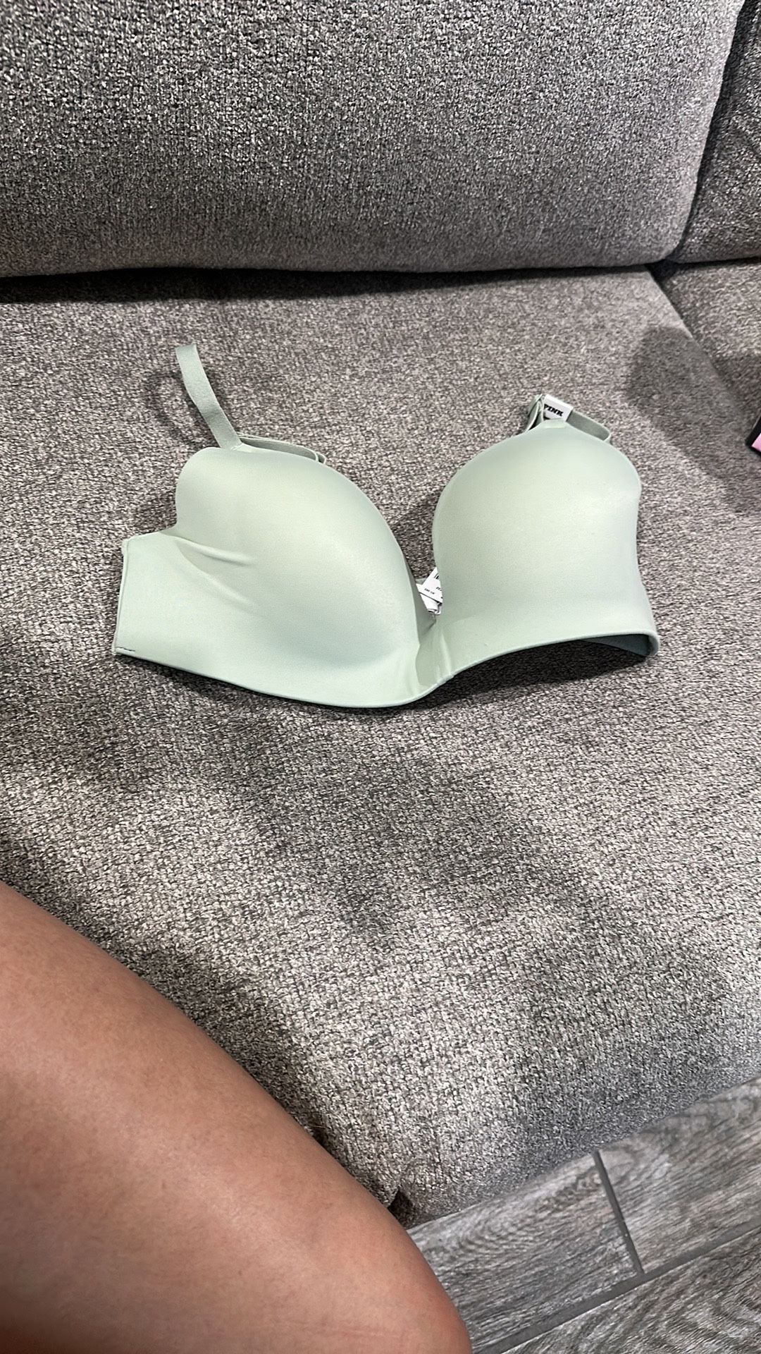 PINK Victoria's Secret Green Seamless Bra with Molded Cups