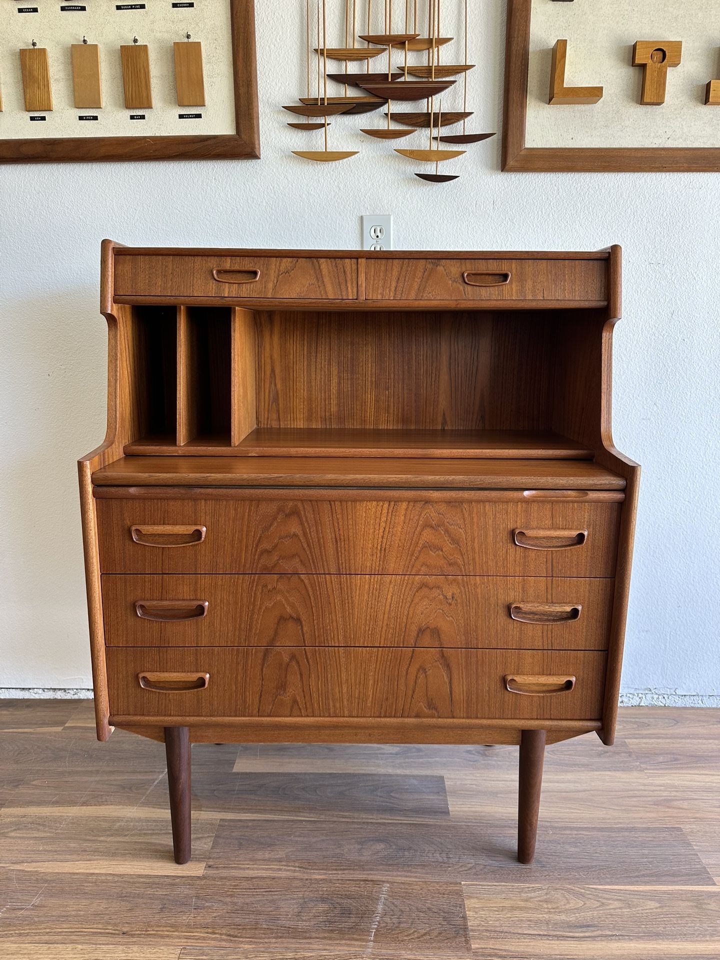 Danish Teak Wood Secretary Desk