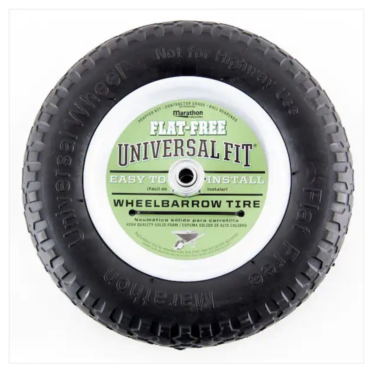 Marathon 14.5 in. Flat Free Universal Wheelbarrow Wheel