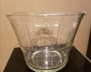 Vintage glass Ice Bucket 8"H(looks like a basket)