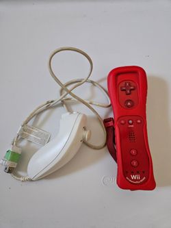OEM Nintendo Wii Motion Plus Red Controller W/ Nunchuck