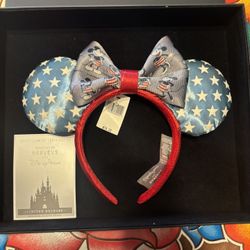 Disney Parks Harvey’s Americana Minnie Ears Designer Headband- Rare/ Limited Release