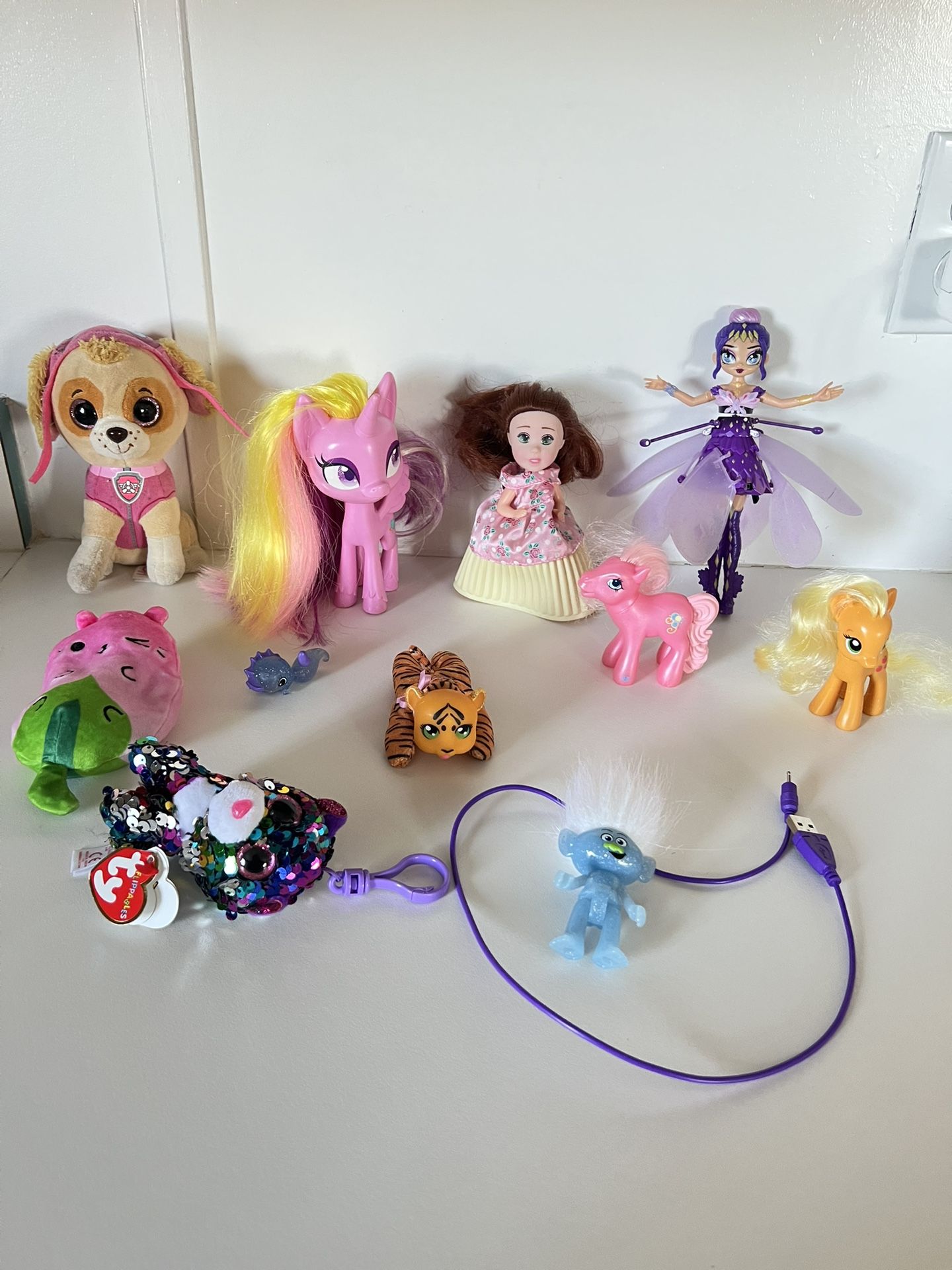 Ty Beanie Baby Boos Paw Patrol Skye 6" Plush Pink Stuffed Animal Dog Toy Figure Lot