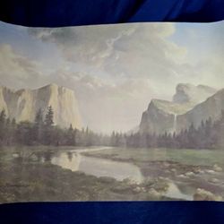 1989 Dino Massaroni SUNRISE SIERRA Unframed Art Print - Yosemite National Park

