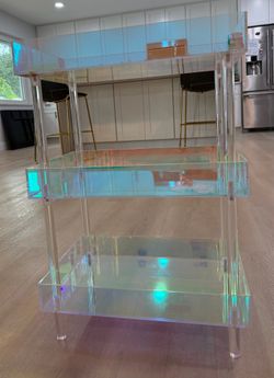 Iridescent 3 tiered decorative shelf / nightstand